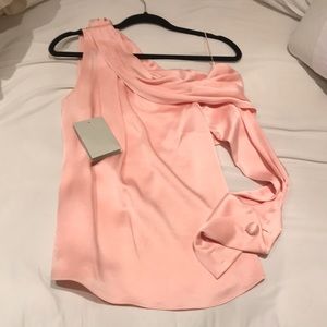 MONSE Silk one shoulder blouse